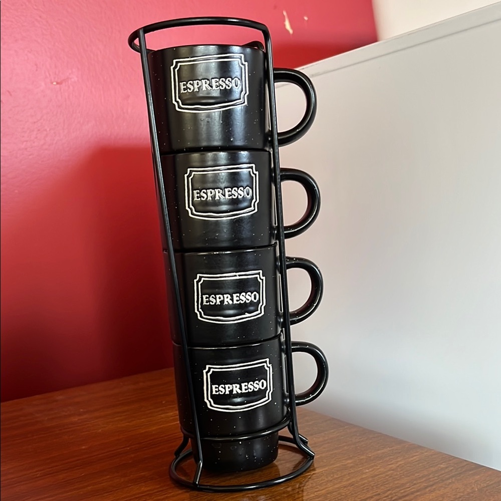 Black with white lettering Market MRKT Finds espresso Mug set - Picture 4 of 14